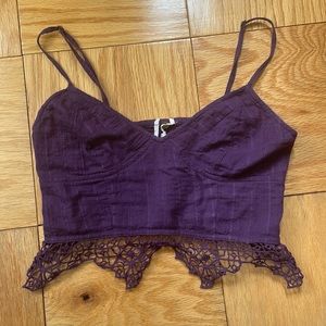Free People Dark purple Crop top